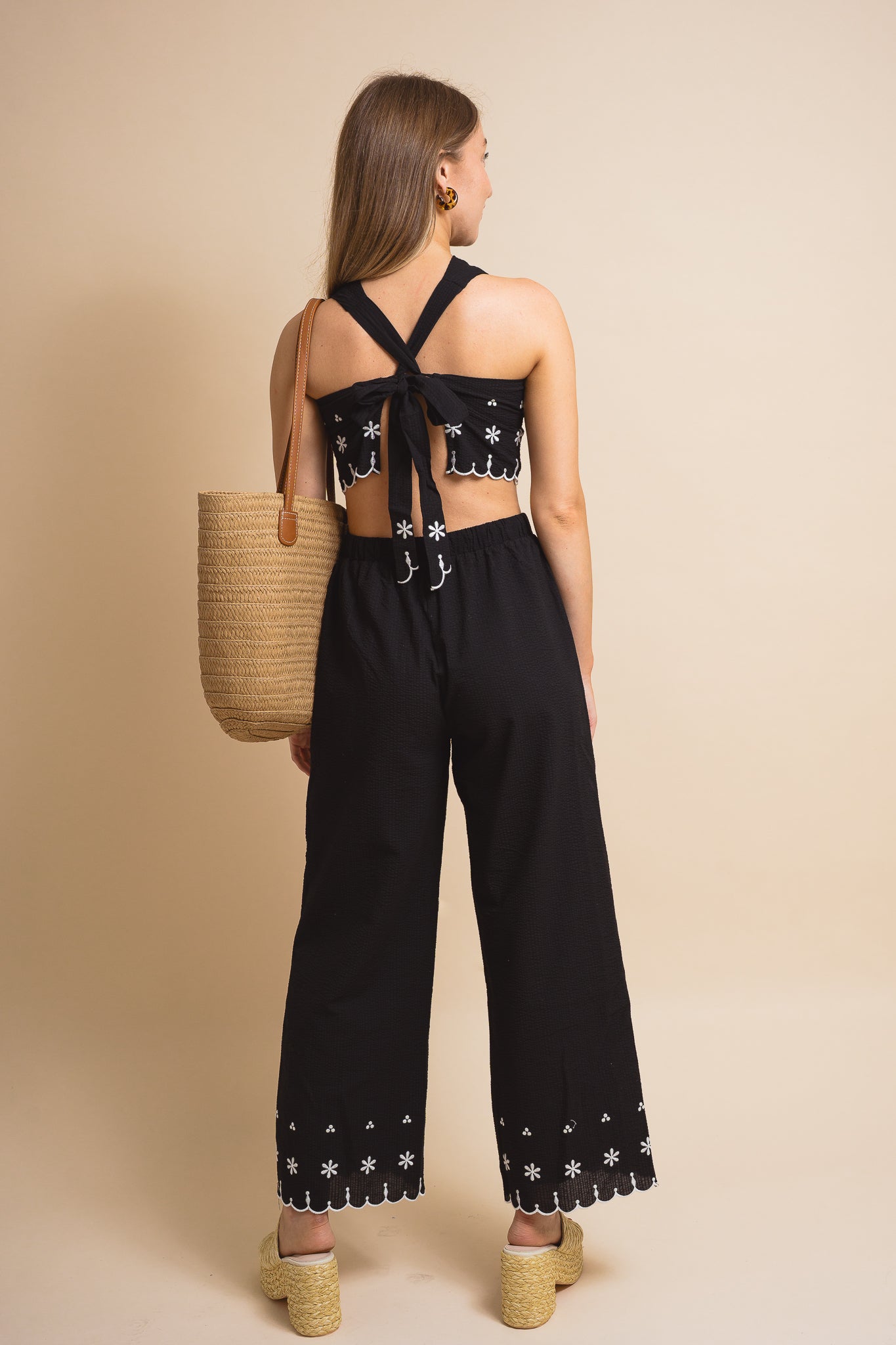 Kelly Embroidered Hem Pants