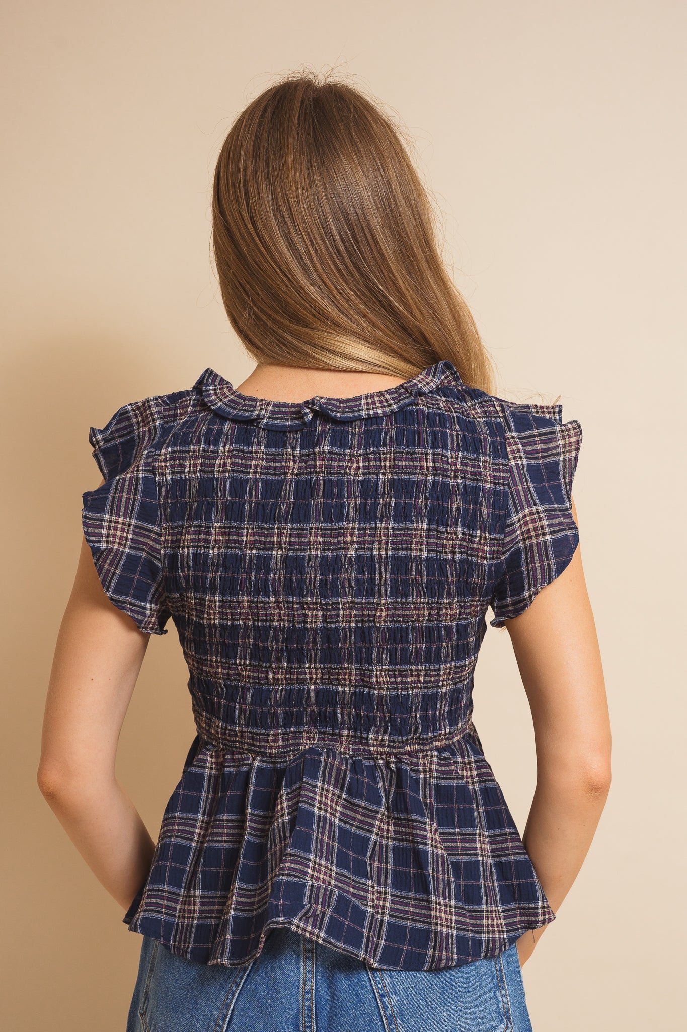 Vivienne Plaid Ruffle Top
