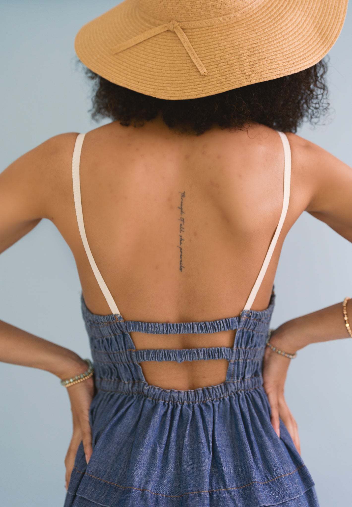 Washed Denim Maxi Dress