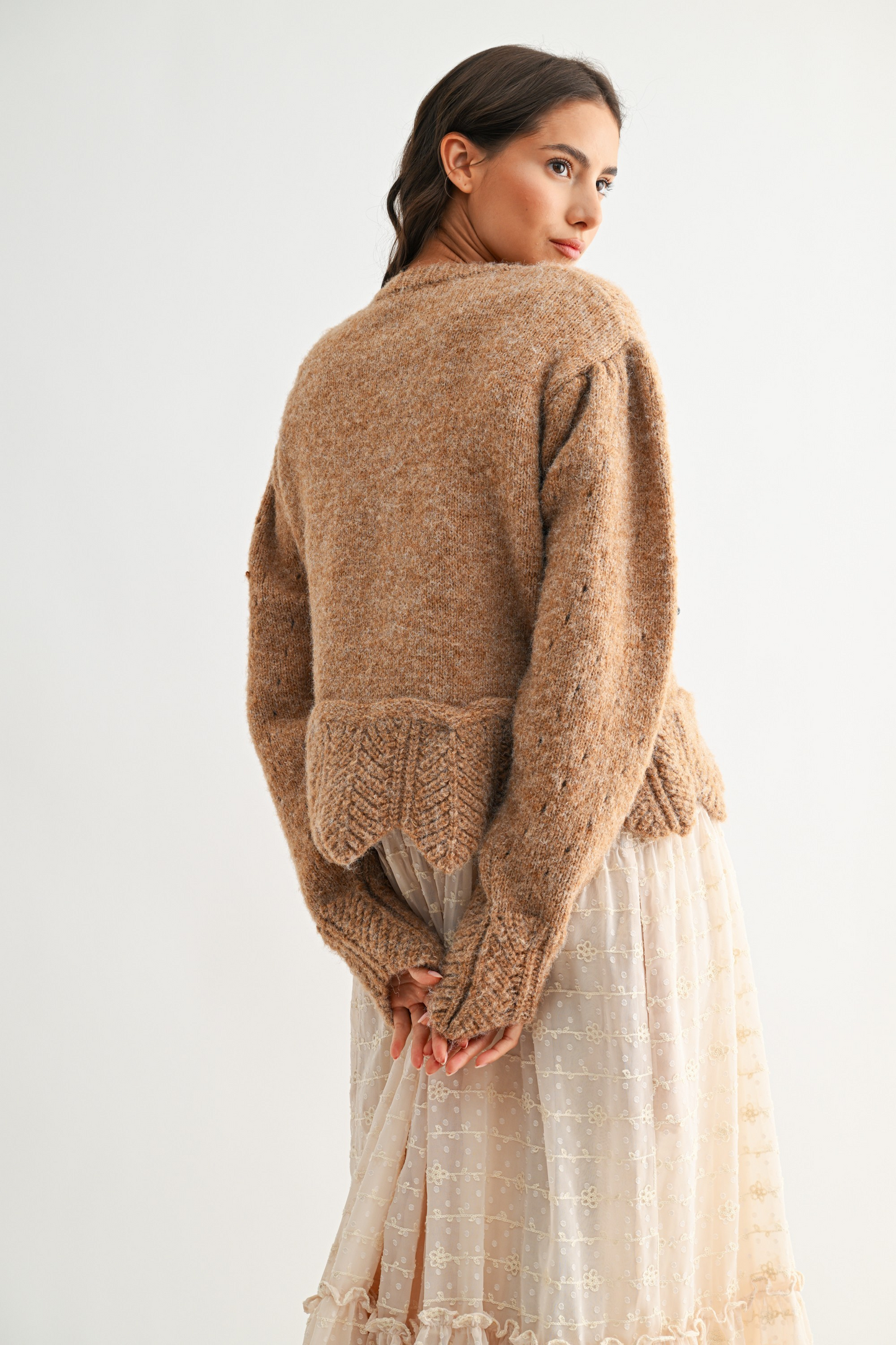 Mocha Scallop Cardigan