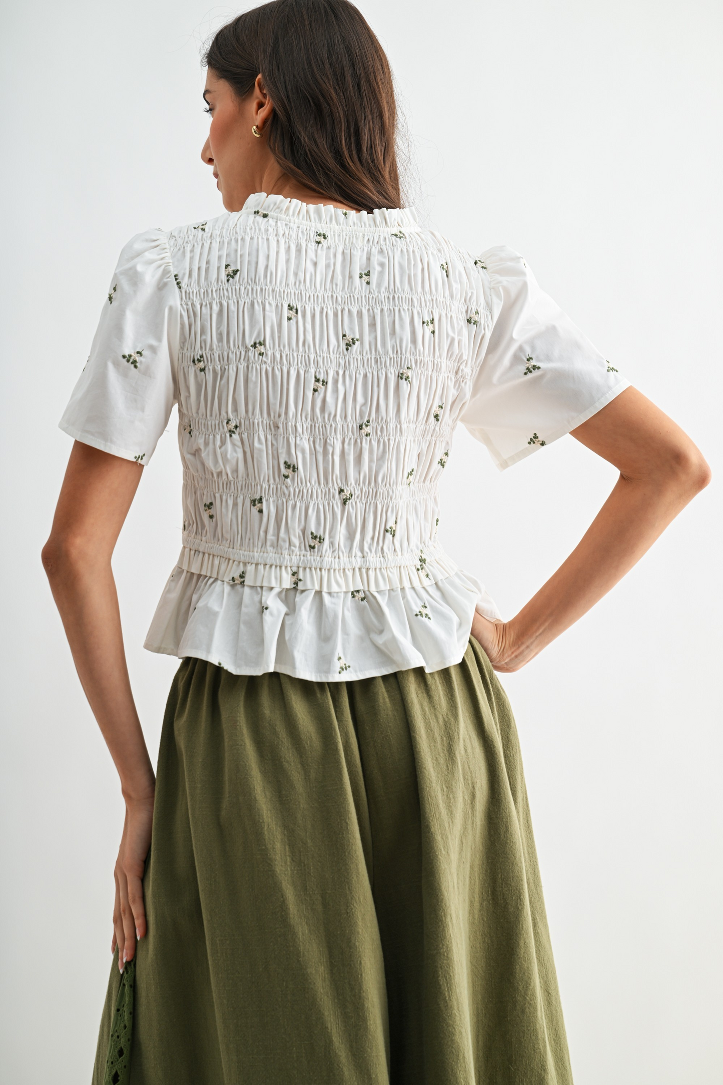 Olive Grove Peplum Blouse