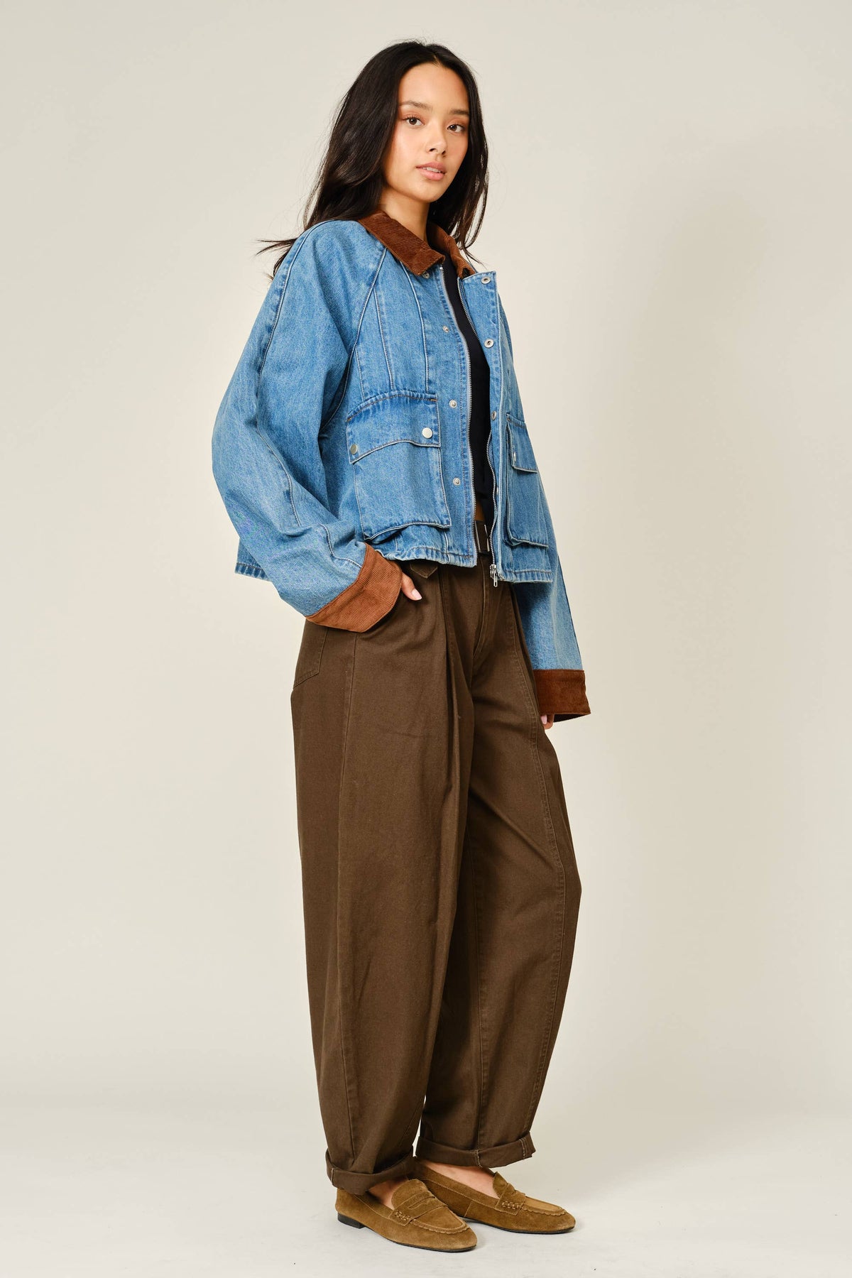 Corduroy Contrast Denim Jacket