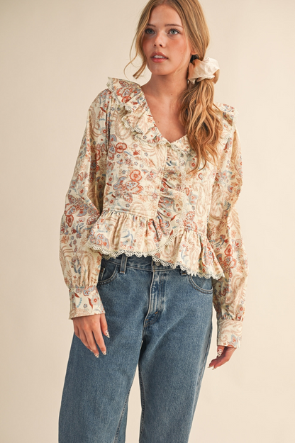 Therese Paisley Print Quilted Top