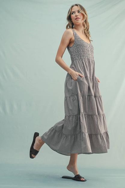 Lucille Plaid Tiered Dress