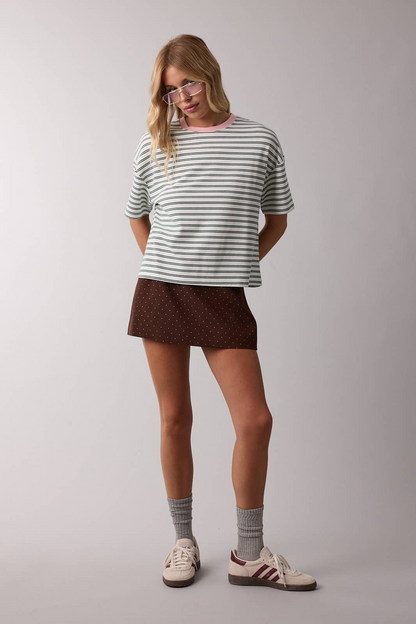 Vera Striped Crop Tee