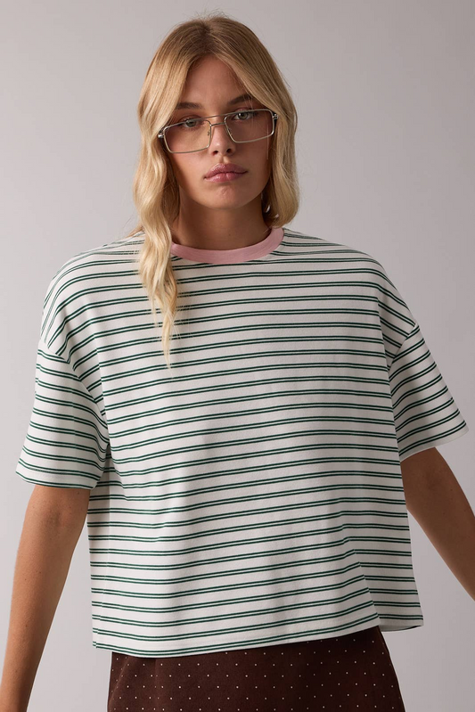 Vera Striped Crop Tee