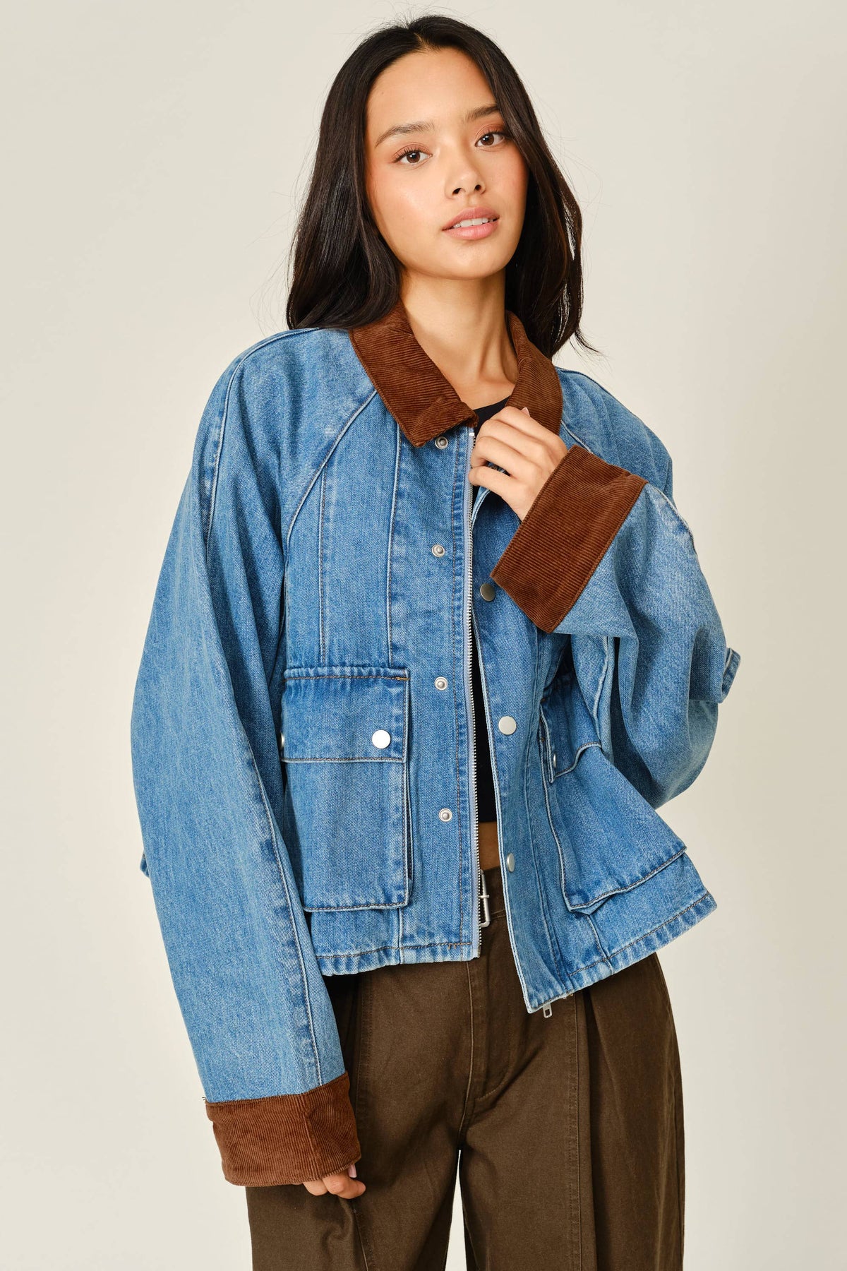 Corduroy Contrast Denim Jacket