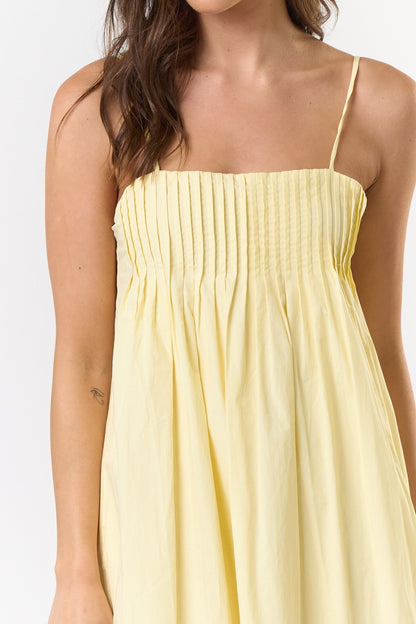Pleated Strappy Maxi Dress