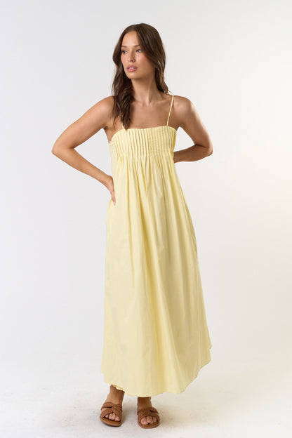 Pleated Strappy Maxi Dress