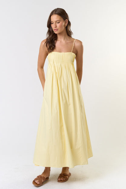 Pleated Strappy Maxi Dress