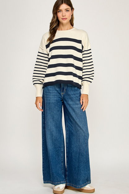 Conway Striped Pullover Sweater