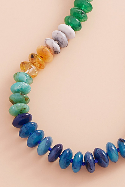 Seabound Chunky Resin Beaded Necklace