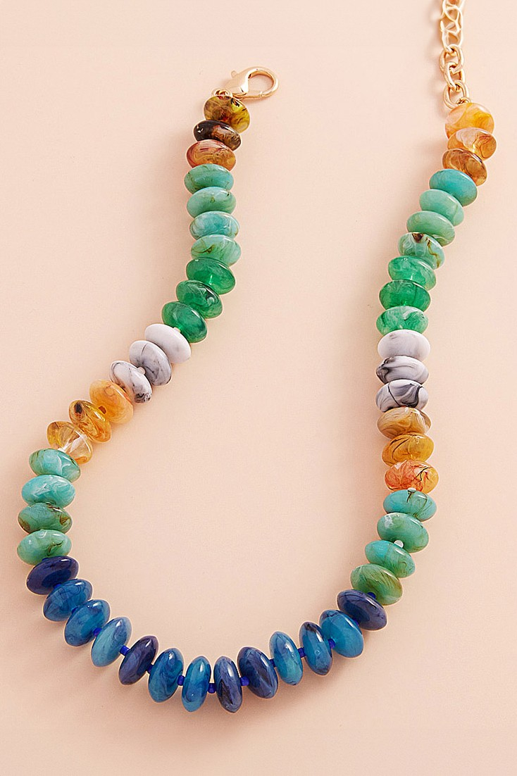 Seabound Chunky Resin Beaded Necklace