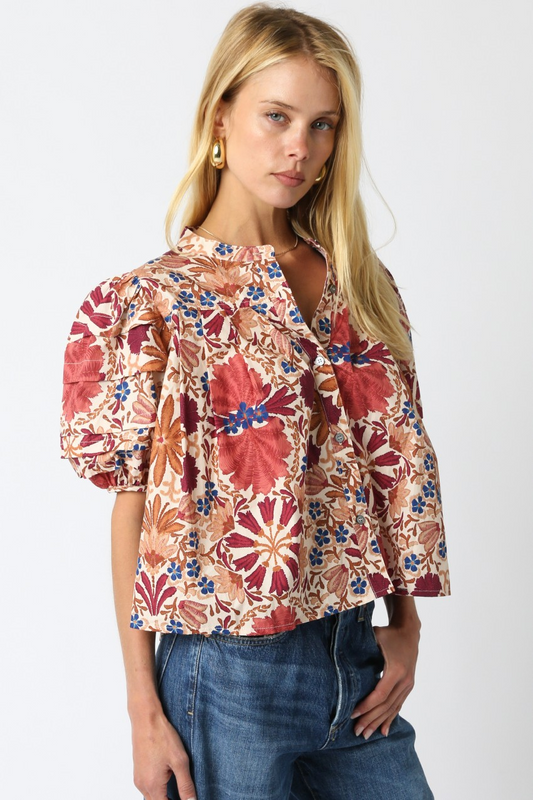 Bria Floral Balloon Shirt