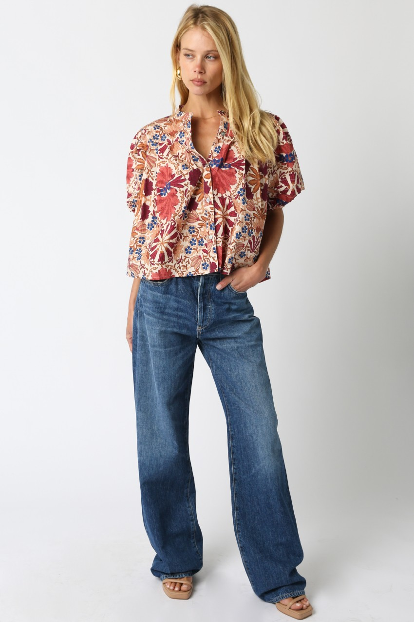 Bria Floral Balloon Shirt
