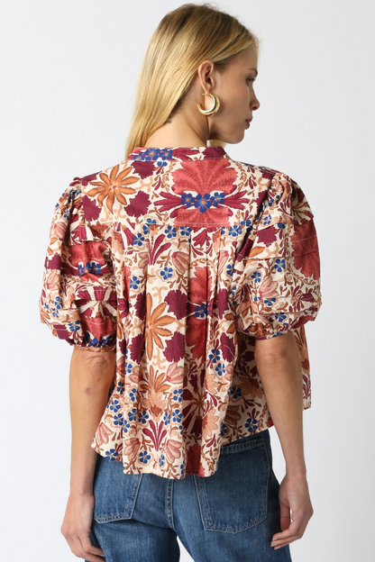 Bria Floral Balloon Shirt