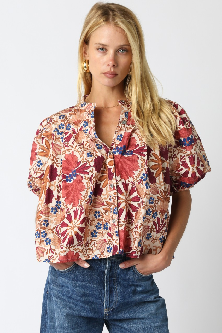 Bria Floral Balloon Shirt