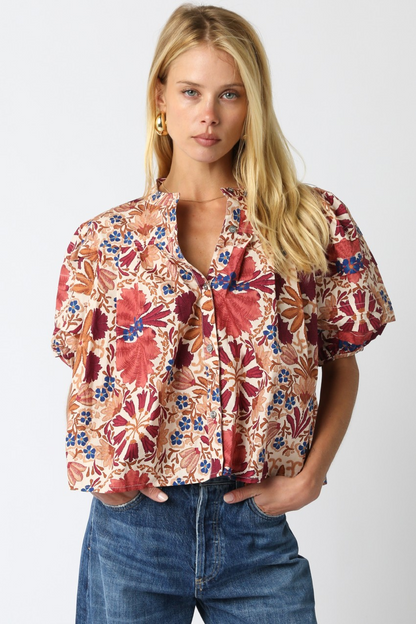 Bria Floral Balloon Shirt