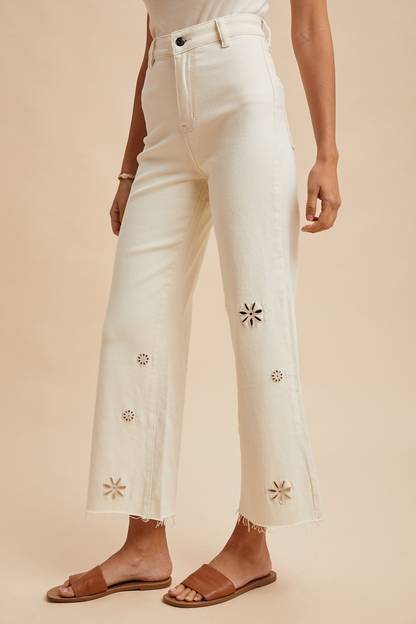 The Daisy Eyelet Denim Pant