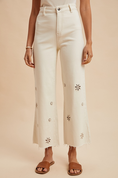 The Daisy Eyelet Denim Pant