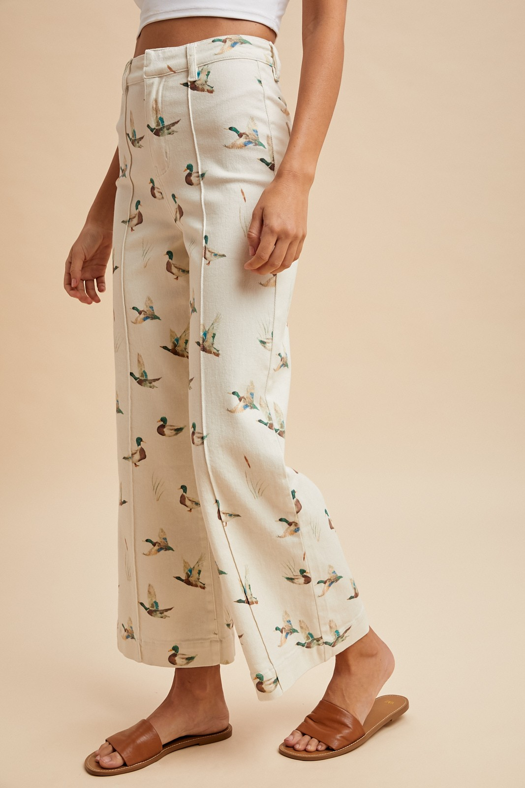 Mallard Printed Wide Leg Jeans