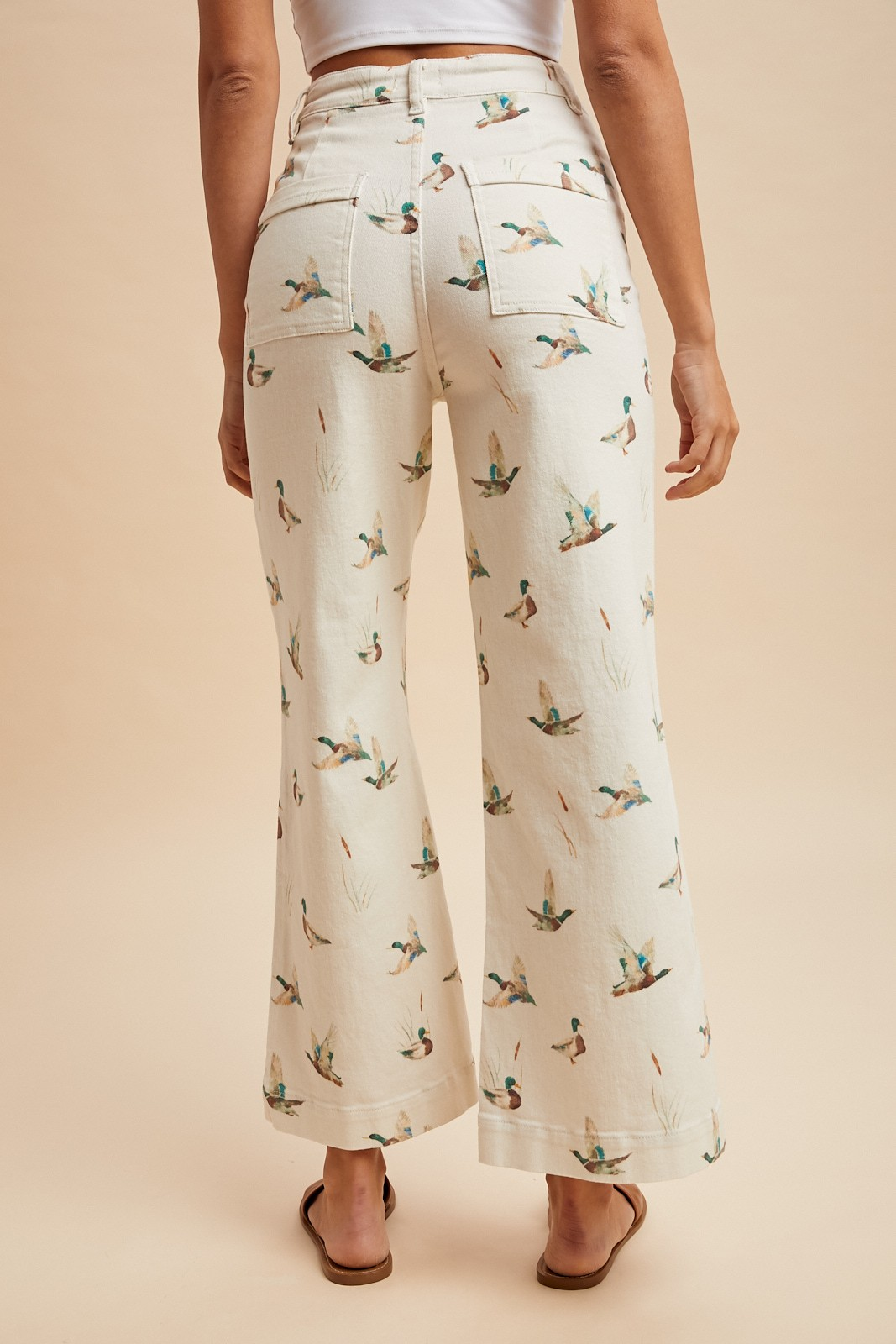 Mallard Printed Wide Leg Jeans