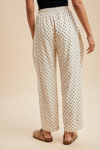 Polka Dot Barrel Leg Pants
