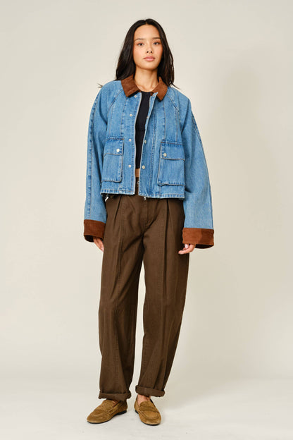 Corduroy Contrast Denim Jacket