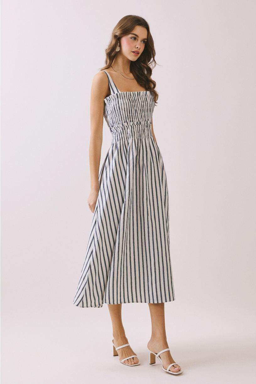 Seaside Stripe Midi Dress