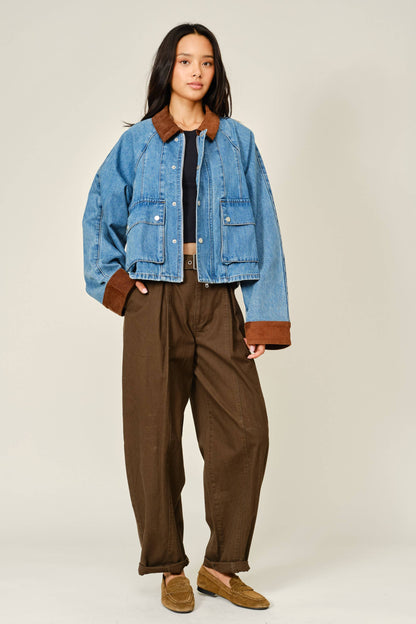 Corduroy Contrast Denim Jacket