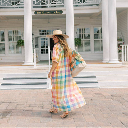 Rainbow Plaid Oasis Dress