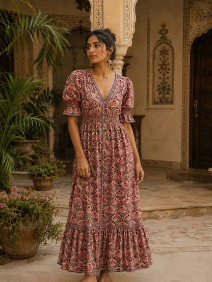 Tatiana Hand Block Printed Dress