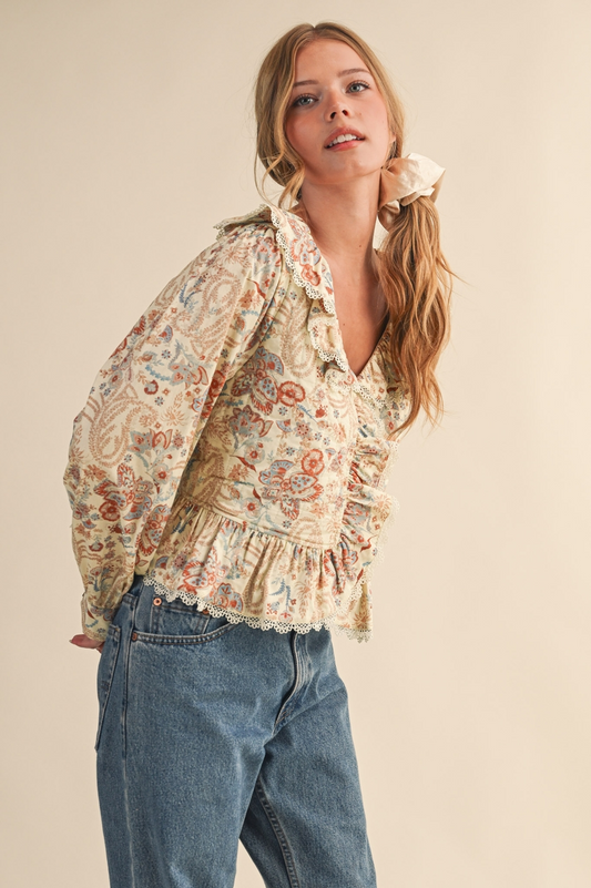 Therese Paisley Print Quilted Top