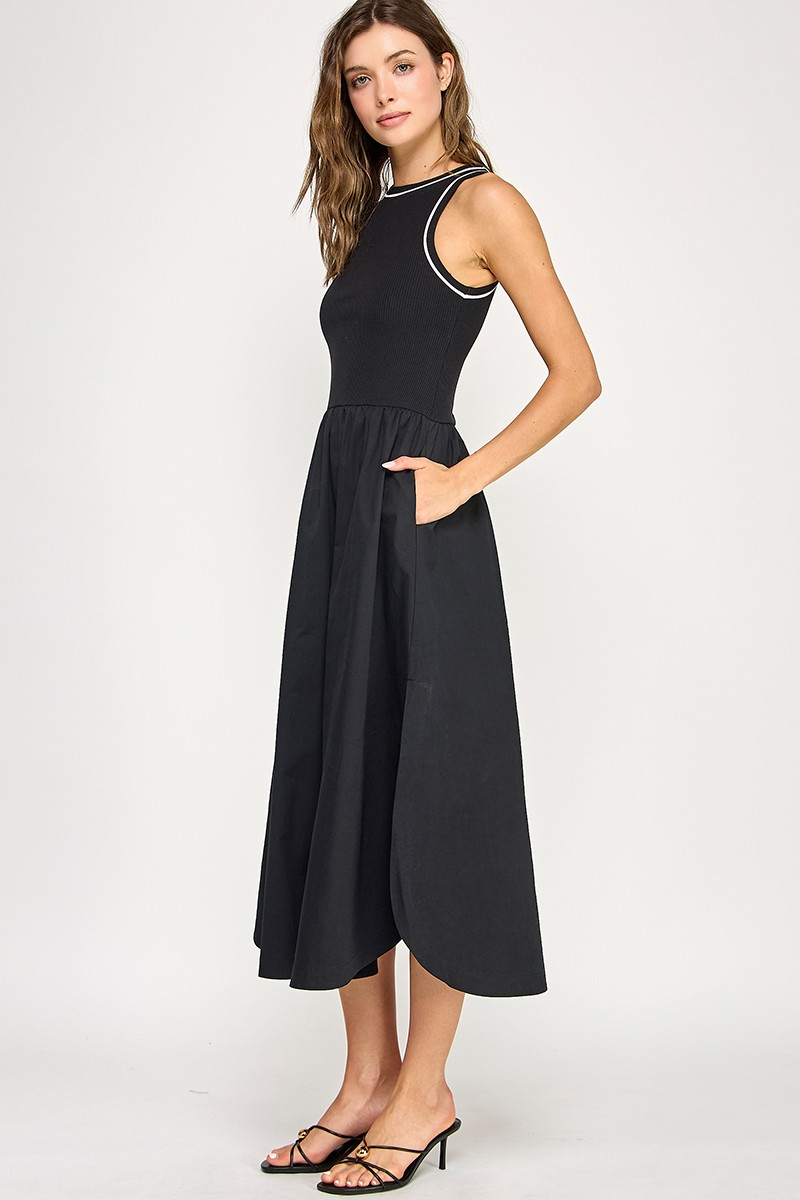 Sleeveless Mix Media Dress