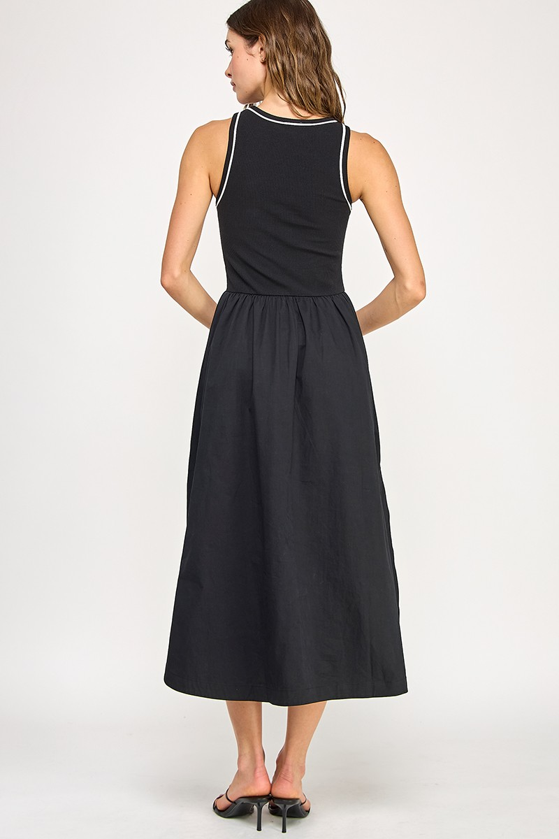 Sleeveless Mix Media Dress