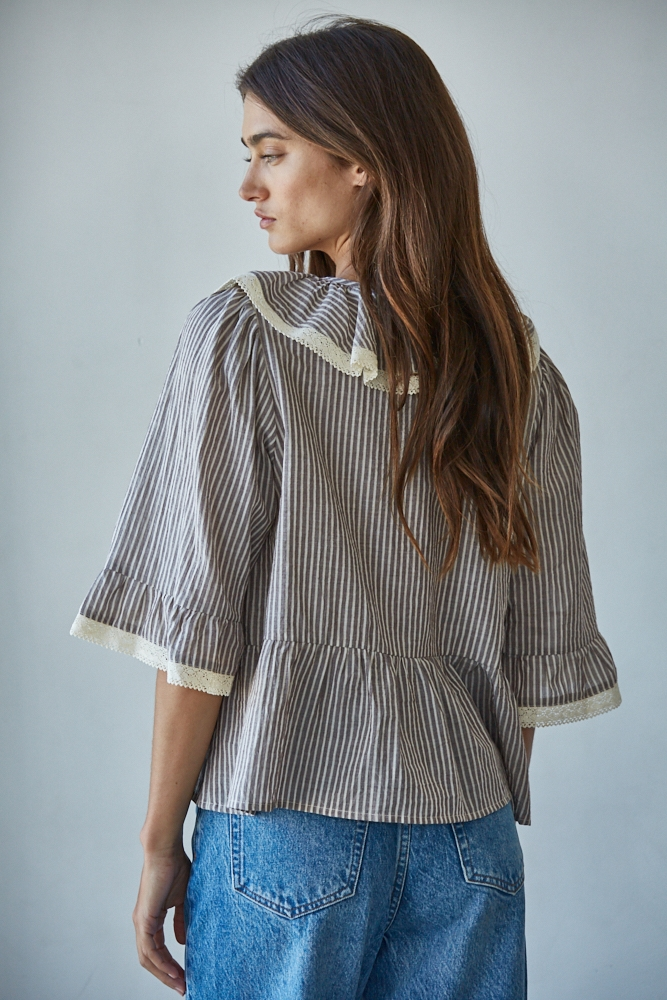 Jocelyn Linen Ruffle Top