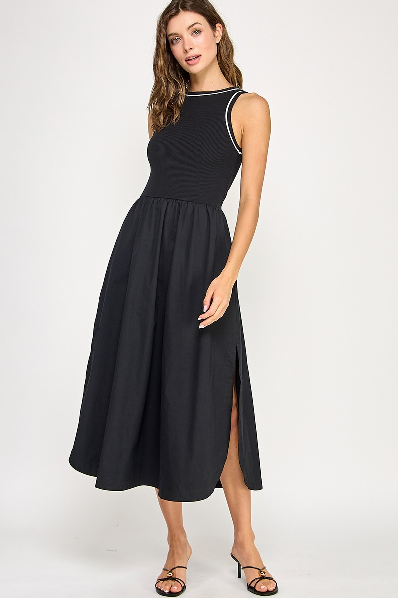 Sleeveless Mix Media Dress