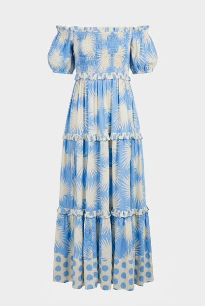 Blue Palm Geo Mara Dress