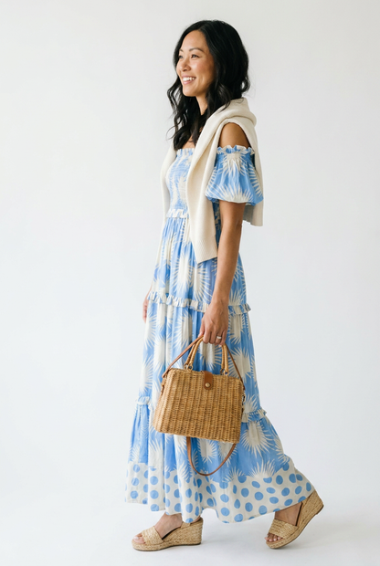 Blue Palm Geo Mara Dress