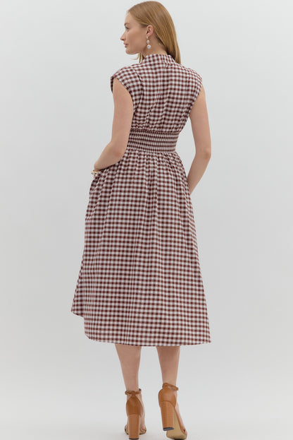 Carmen Gingham Midi Dress