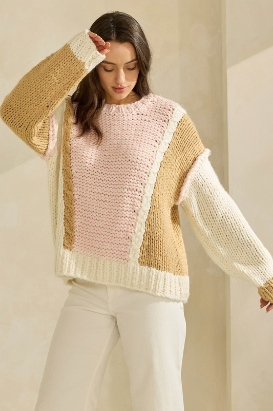 Colorblock Chunky Sweater