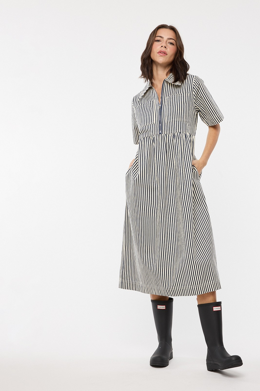 Maya Striped Midi Dress