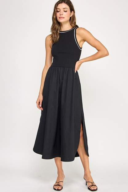 Sleeveless Mix Media Dress