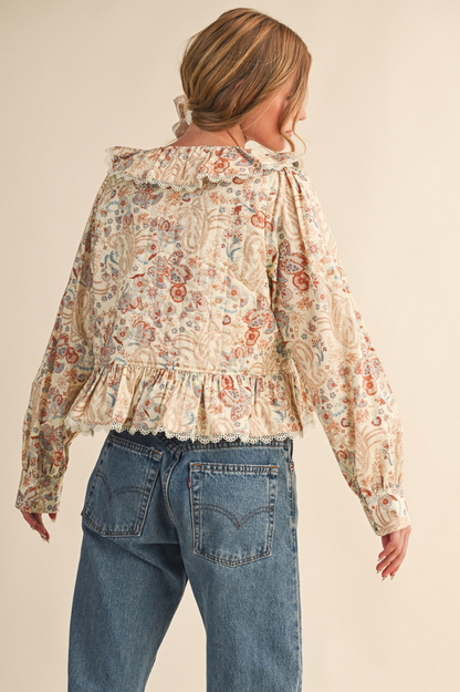 Therese Paisley Print Quilted Top