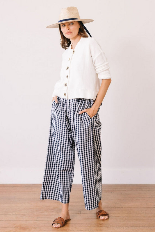 Navy Gingham Daphne Pant