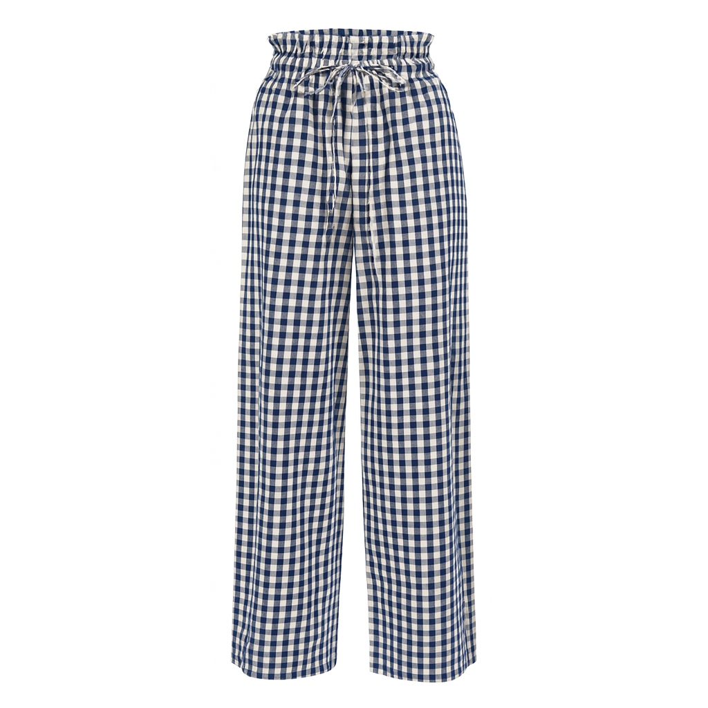 Navy Gingham Daphne Pant