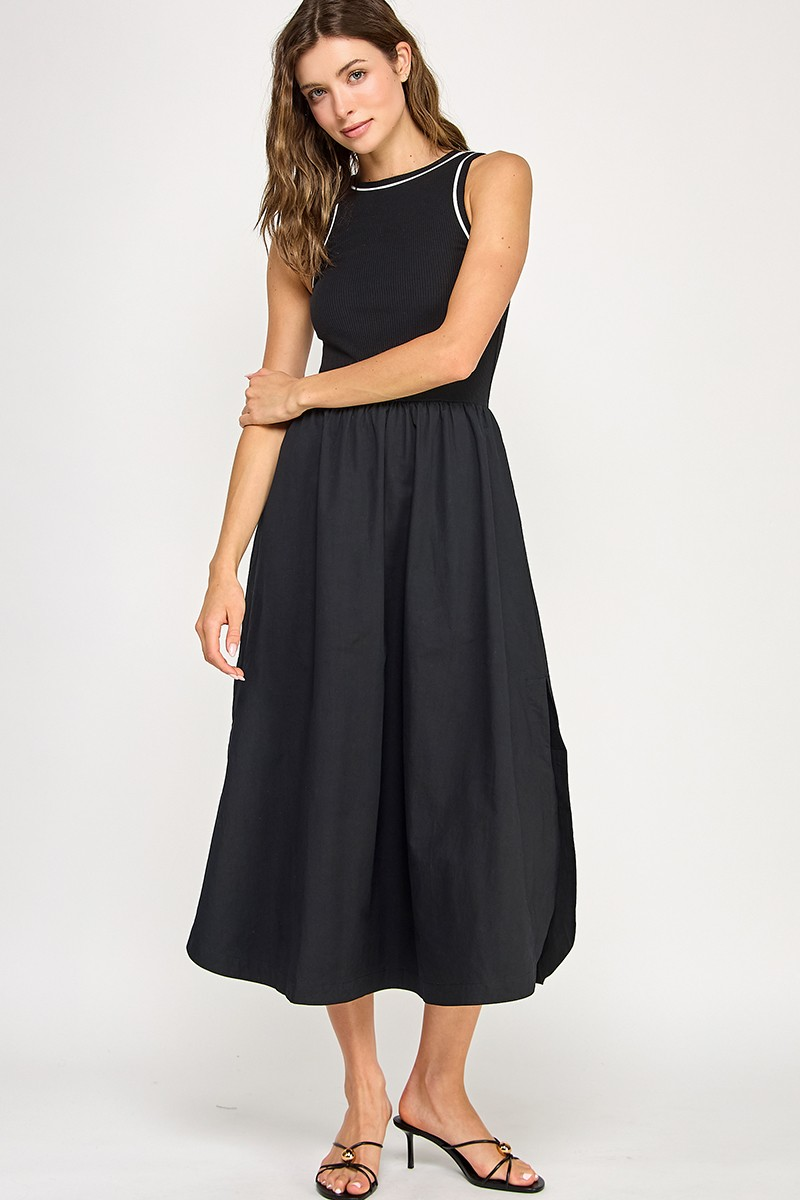 Sleeveless Mix Media Dress