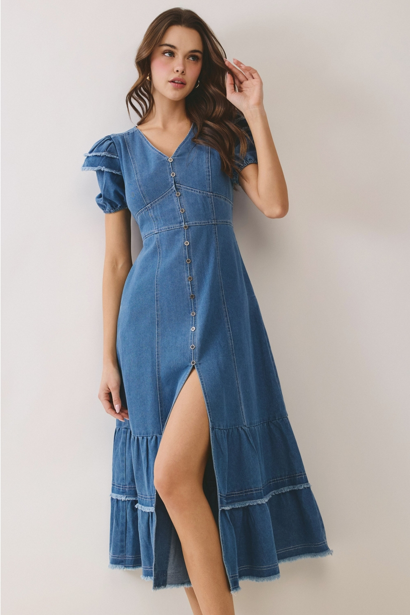 The Georgia Denim Midi Dress