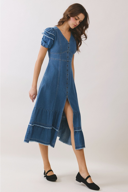 The Georgia Denim Midi Dress
