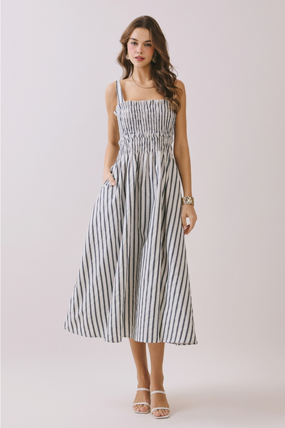 Seaside Stripe Midi Dress